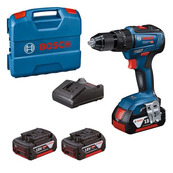 Picture of Bosch GSB18V-55 Brushless Combi Drill c/w 3x3amp Batteries, 1xCharger & Case
Bosch E Stock Refurbished