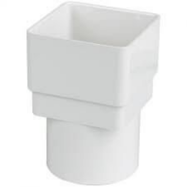 Picture of Floplast Square-to-Round Downpipe Connector - White