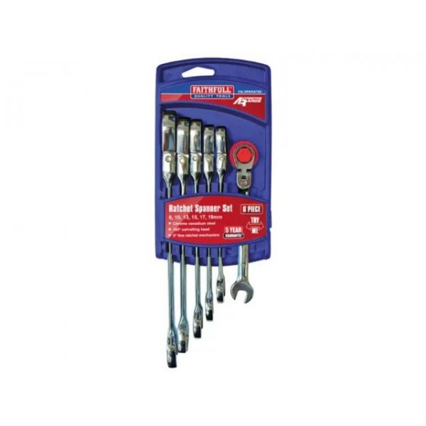 Picture of 6 Piece Combi Ratchet Spanner Set - c/w 1x8/10/13/15/17 & 19mm