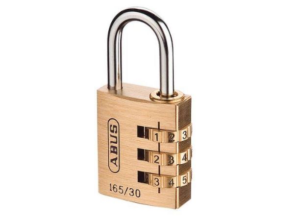 Picture of Abus 165/30 Combination Padlock 30mm Brass Std Shackle