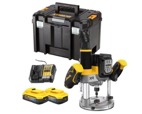 Picture of Dewalt DCW620H2 XR 18v Li-Ion Brushless 1/2" Router Kit in T-Stak Case - c/w 2x5amp Powerstack Batteries, 1xCharger