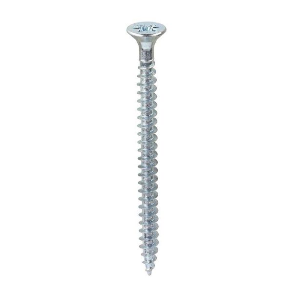 Picture of 6.0 X 80MM "ZINC" CHIPBOARD SCREWS POZI CSK - ( BOX 200 ) 
