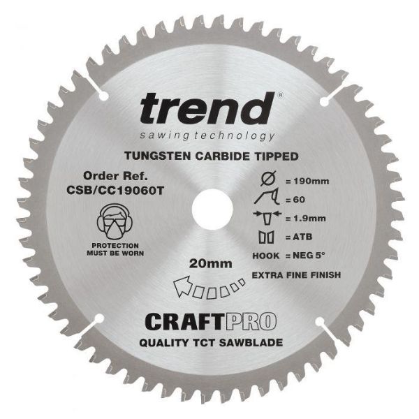 Picture of Trend Thin Kerf for Cordless Saws Craft Saw Blade for Wood
60T