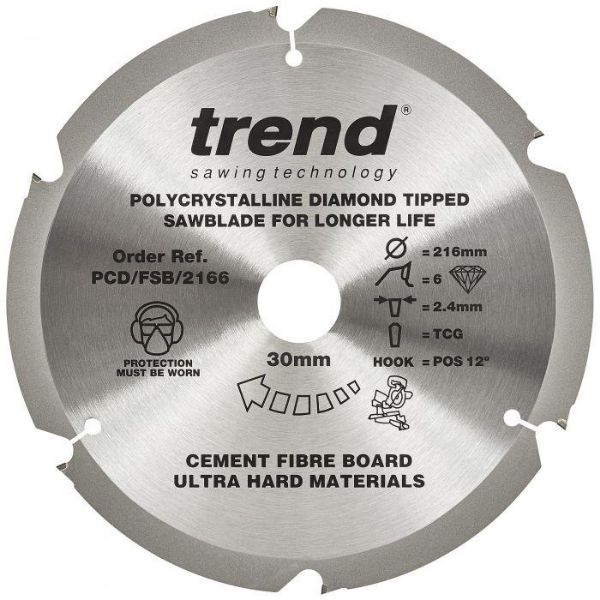 Picture of Trend PCD Craft Saw Blade for Cement Fibre Board
6T