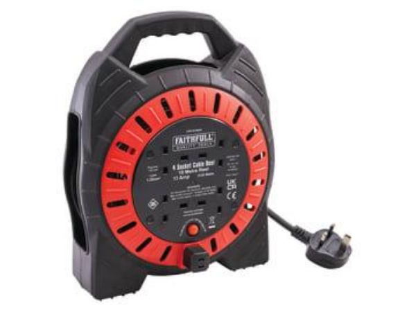 Picture of Faithfull 10m Cable Reel - 240v Quad Outlet