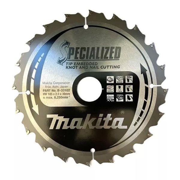 Picture of Makita Specialized 185 x 20mm x 20T Sawblade